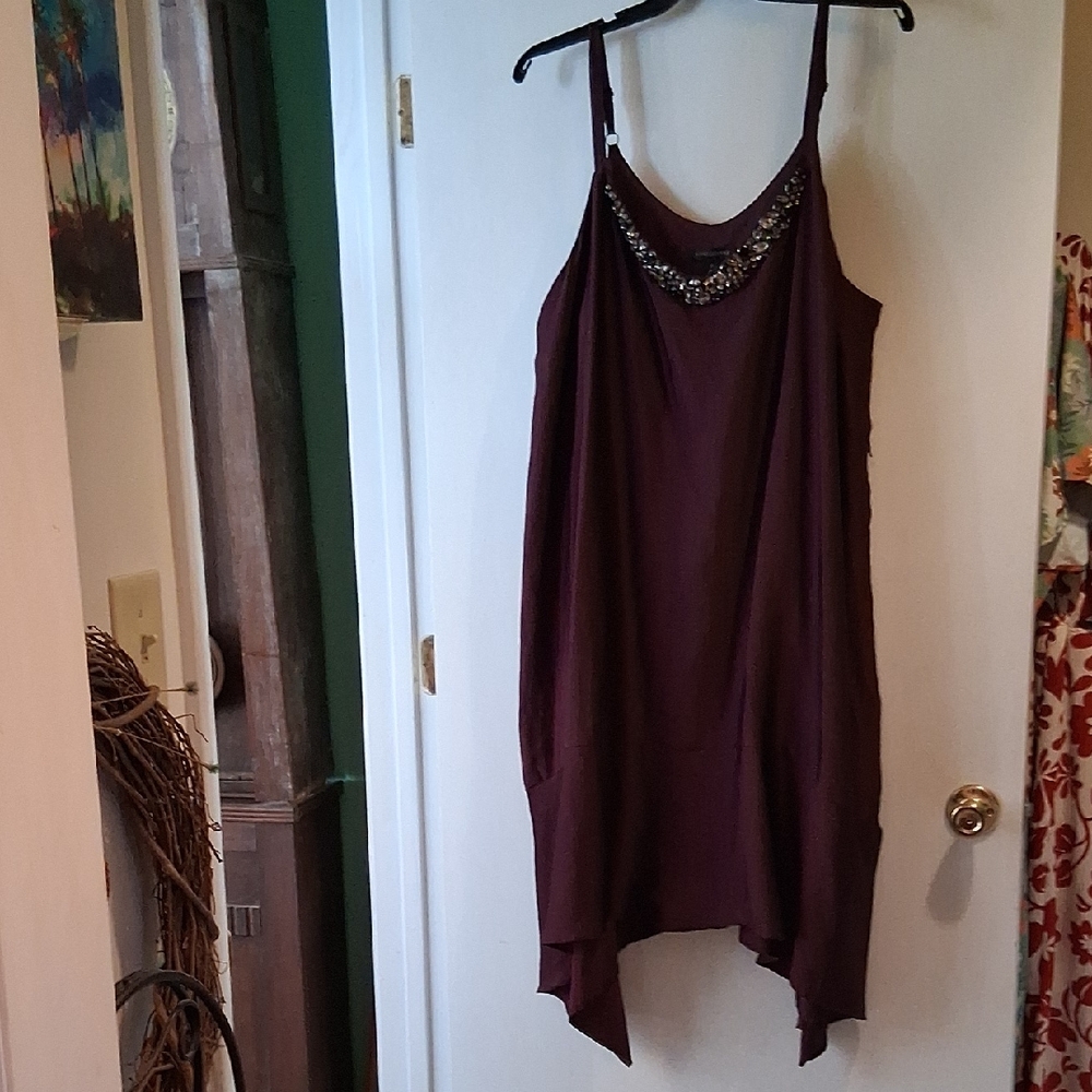 Lane Bryant Purple Embellished Midi Dress